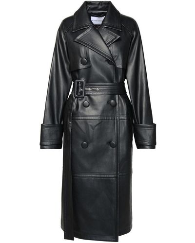 Stand Studio Betty Long Sleeved Belted Coat - Black
