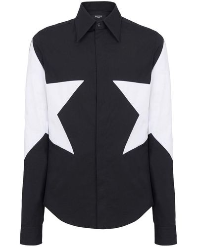 Balmain Star Print Shirt - Black