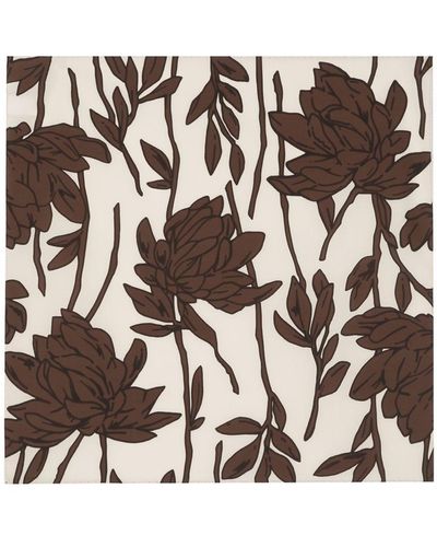Brunello Cucinelli Scarf With Floral Print - Brown