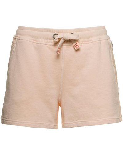 Parajumpers Woman's Pink Cotton Shorts With Logo - Natural