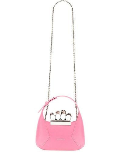 Alexander McQueen Jeweled Mini Hobo Bag - Pink