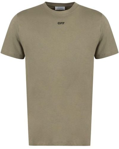 Off-White c/o Virgil Abloh Cotton Crew-neck T-shirt - Green