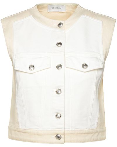 Sportmax 'Ascent' Cotton Vest - White