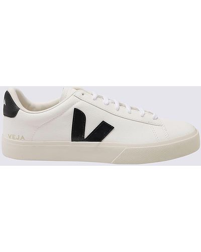 Veja Extra White And Black Faux Leather Campo Sneakers