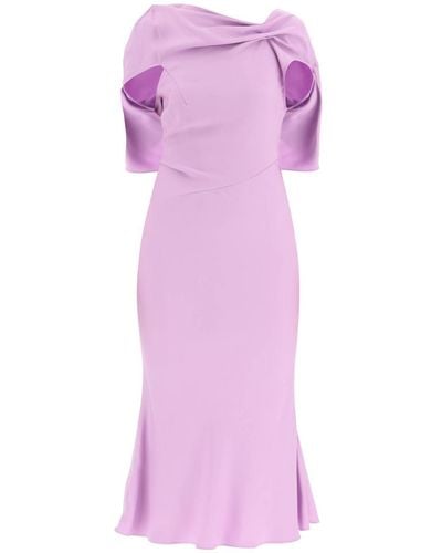 Roland Mouret Midi Cady Dress - Purple