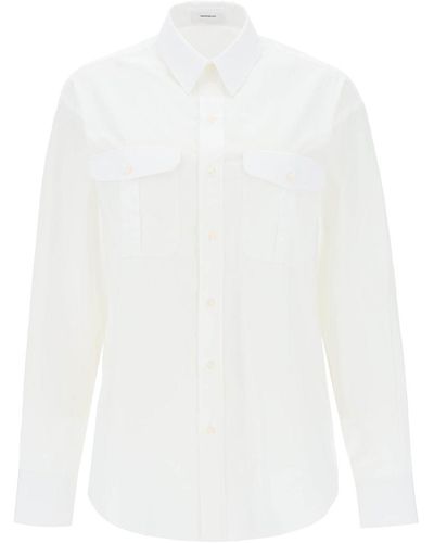 Wardrobe NYC Maxi Shirt In Cotton Batista - White
