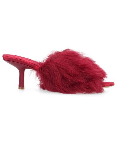 Burberry Minnie Heeled Sandals - Red