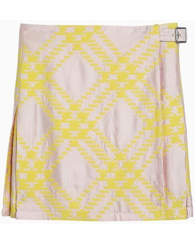 Burberry Kilt With Check Pattern - Yellow