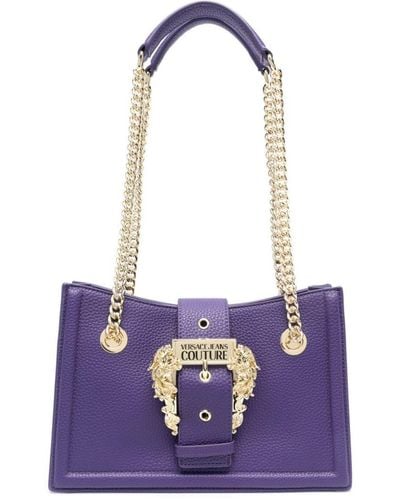 Versace Baroque-buckle Shoulder Bag - Purple
