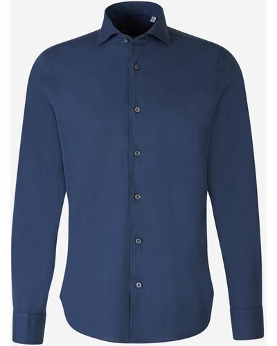 Fedeli Cotton Shirt - Blue
