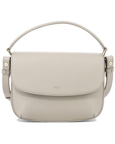 A.P.C. Dove Leather Bag - Grey