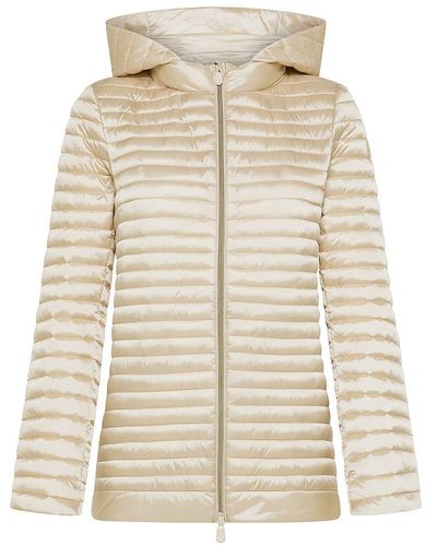 Save The Duck Alima Wide Quilted Short Down Jacket - White