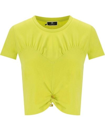 Elisabetta Franchi Cedar Cropped T-Shirt - Yellow