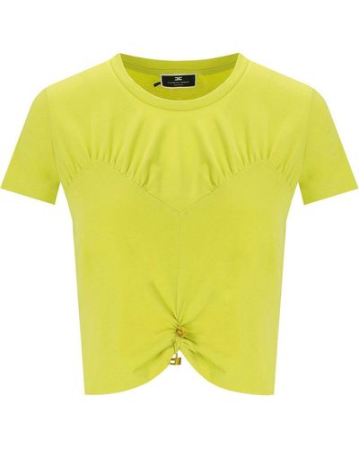 Elisabetta Franchi Cedar Cropped T-Shirt - Yellow