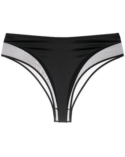 Dolce & Gabbana Silk High-waisted Briefs - Black