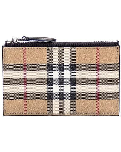 Burberry Card Holder Check - Natural