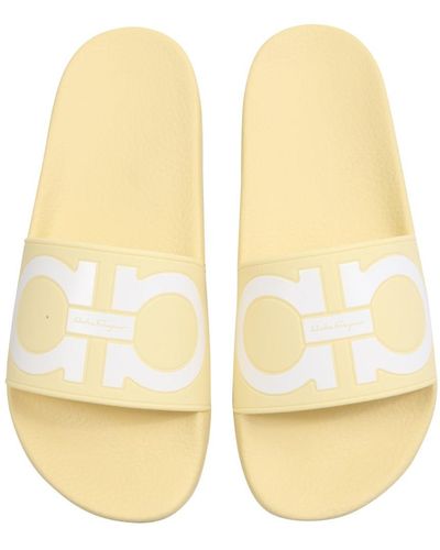 Ferragamo Slide Groovy Sandals - Yellow