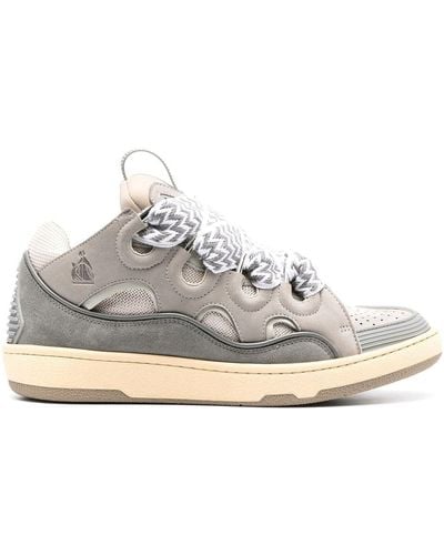 Lanvin Curb Leather Sneakers - White