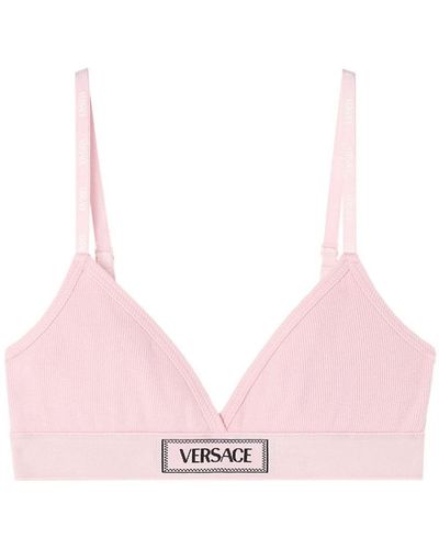 Versace Bra With Logo Embroidery - Pink
