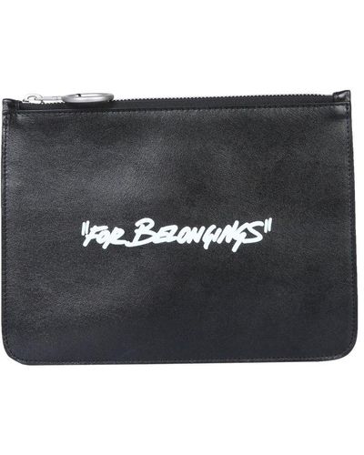 Off-White c/o Virgil Abloh Off White Quote Leather Pouch - Black