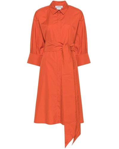 Max Mara Cotton Midi Shirtdress - Orange
