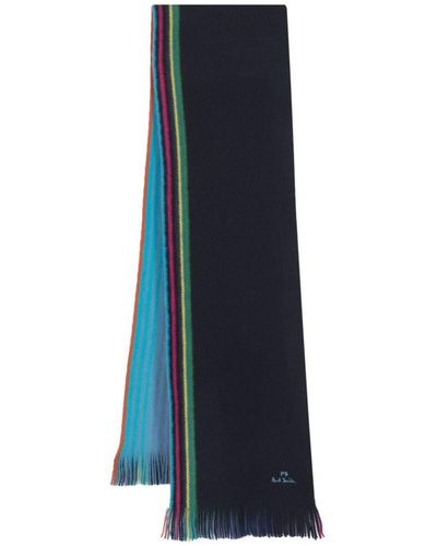PS by Paul Smith Striped-edge Scarf - Blue