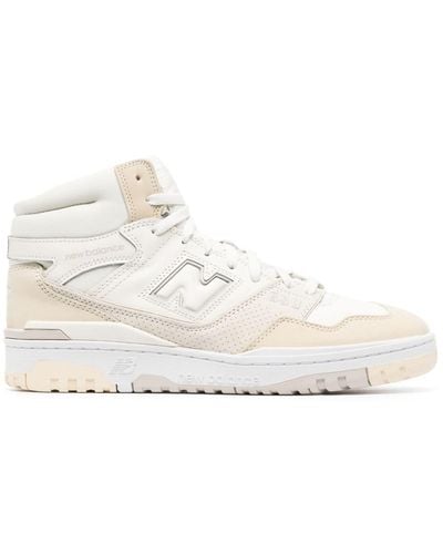 New Balance Beige 650 High Top Sneakers - White
