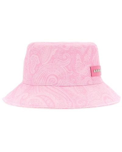 Etro Bucket Hat Liquid Paisley - Pink
