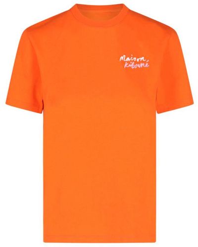Maison Kitsuné 'mini Handwriting' T-shirt - Orange