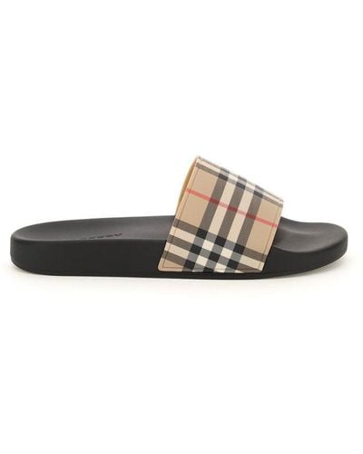 Burberry Furley Check-print Rubber Sliders - Multicolor