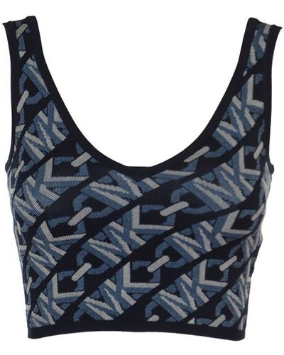 Michael Kors Crop-Top With Logo - Blue