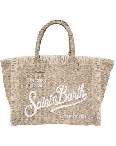Saint Barth Mini Vanity Linen Bag - Natural