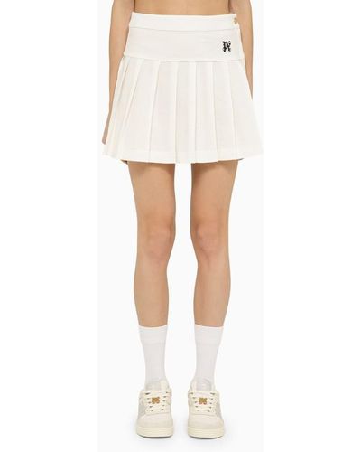 Palm Angels Pleated Mini Skirt - White