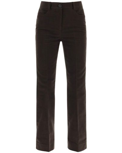 Totême Bootcut Trousers In Flannel - Black