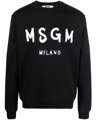 MSGM Milano Logo Print Sweatshirt - Black