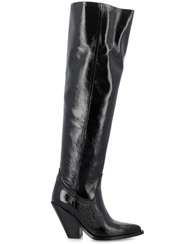 Sonora Boots Acapulco Naplack Over-The-Knee Boots - Black