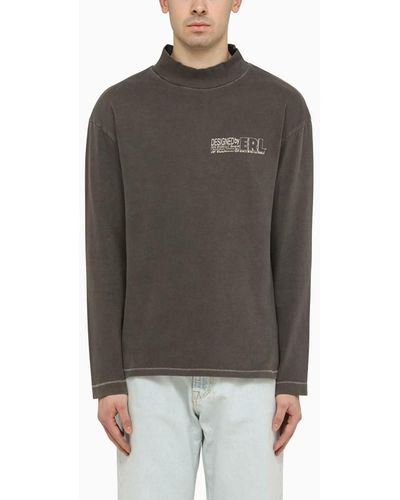 ERL Black Cotton Sweatshirt With Logo - Grey