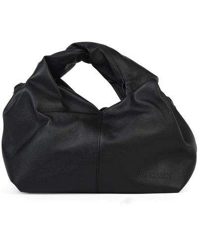 JW Anderson Black Leather Hobo Twister Bag