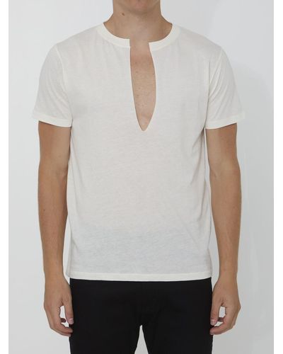 Gucci Open Neck T Shirt - White