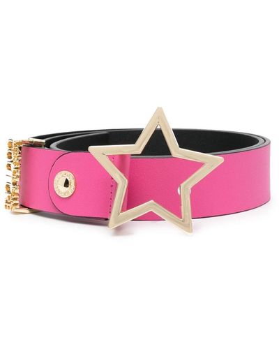 Versace Star-shaped Buckle Leather Belt - Pink