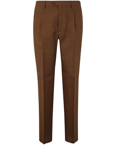 Etro Single Pleat Pants Clothing - Brown