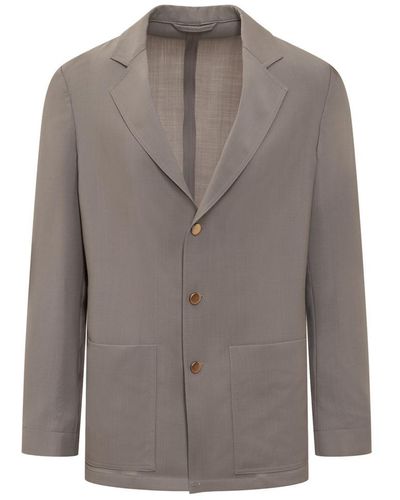 Covert Single-Breasted Jacket - Gray