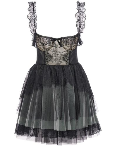 Philosophy Di Lorenzo Serafini Lace Tulle Dress - Black