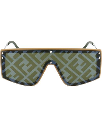 Fendi Monogram Mask Frame Sunglasses - Green