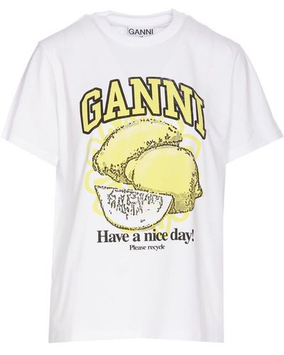 Ganni 'lemons' T-shirt - Metallic