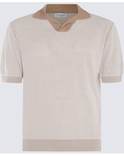 Piacenza Cashmere Beige Cotton-silk Blend Polo Shirt - Natural