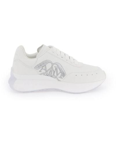 Alexander McQueen Leather Sprint Runner Sneakers - White