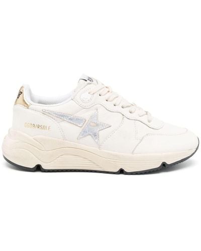 Golden Goose Running Sole Leather Sneakers - White