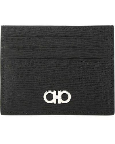 Ferragamo Two-tone Leather Card Holder - Black