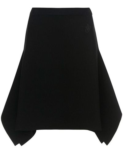 JW Anderson Asymmetric-hem Midi Skirt - Black